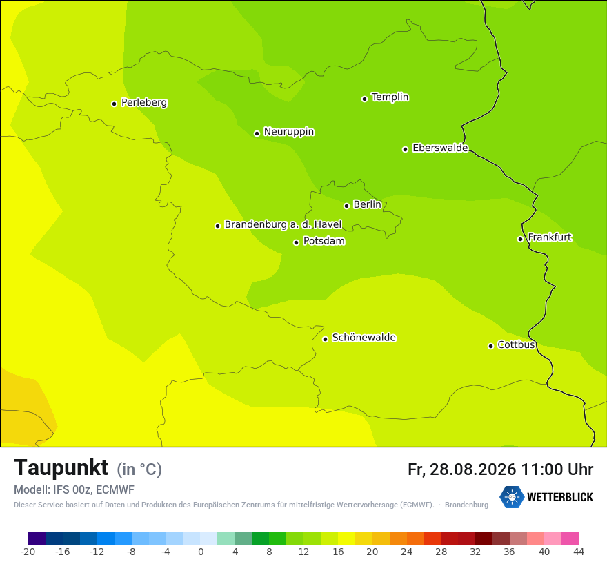 Modellkarte ECMWF – td – bb