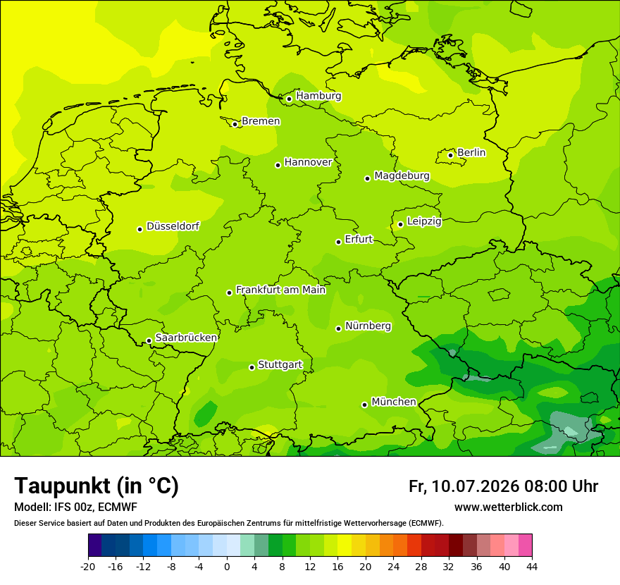 Modellkarte ECMWF – td – deutschland