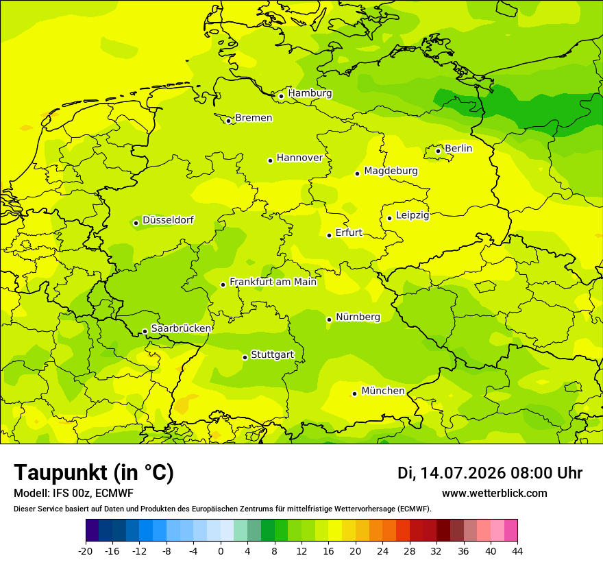 Modellkarte ECMWF – td – deutschland