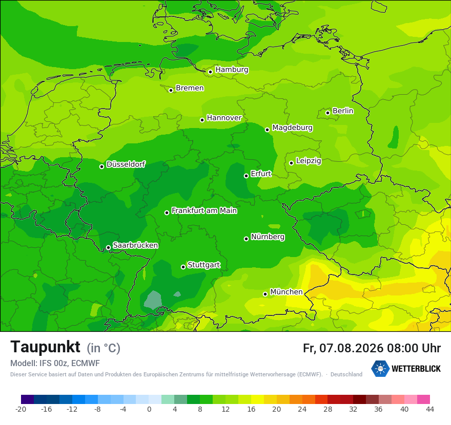 Modellkarte ECMWF – td – deutschland