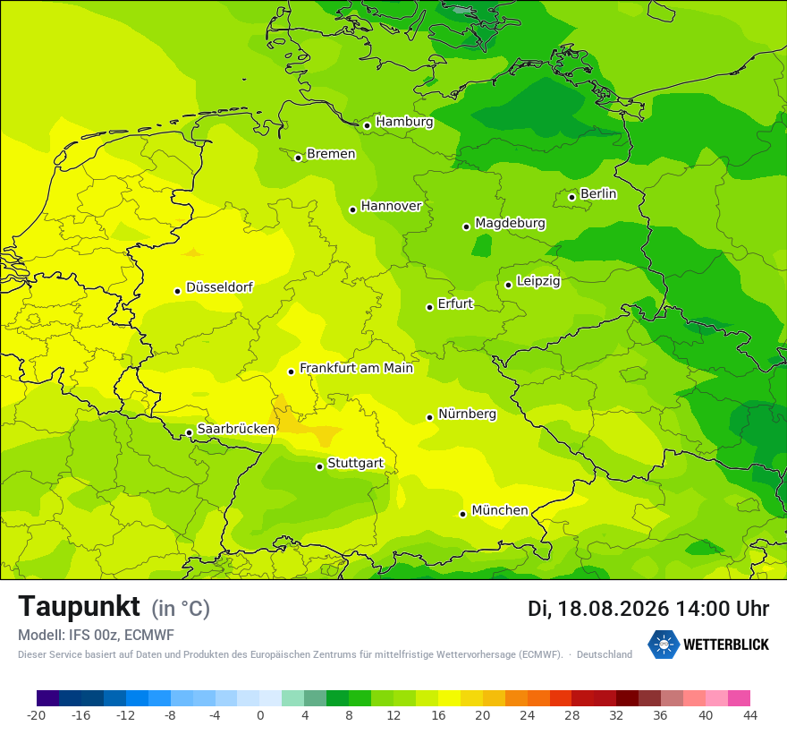 Modellkarte ECMWF – td – deutschland