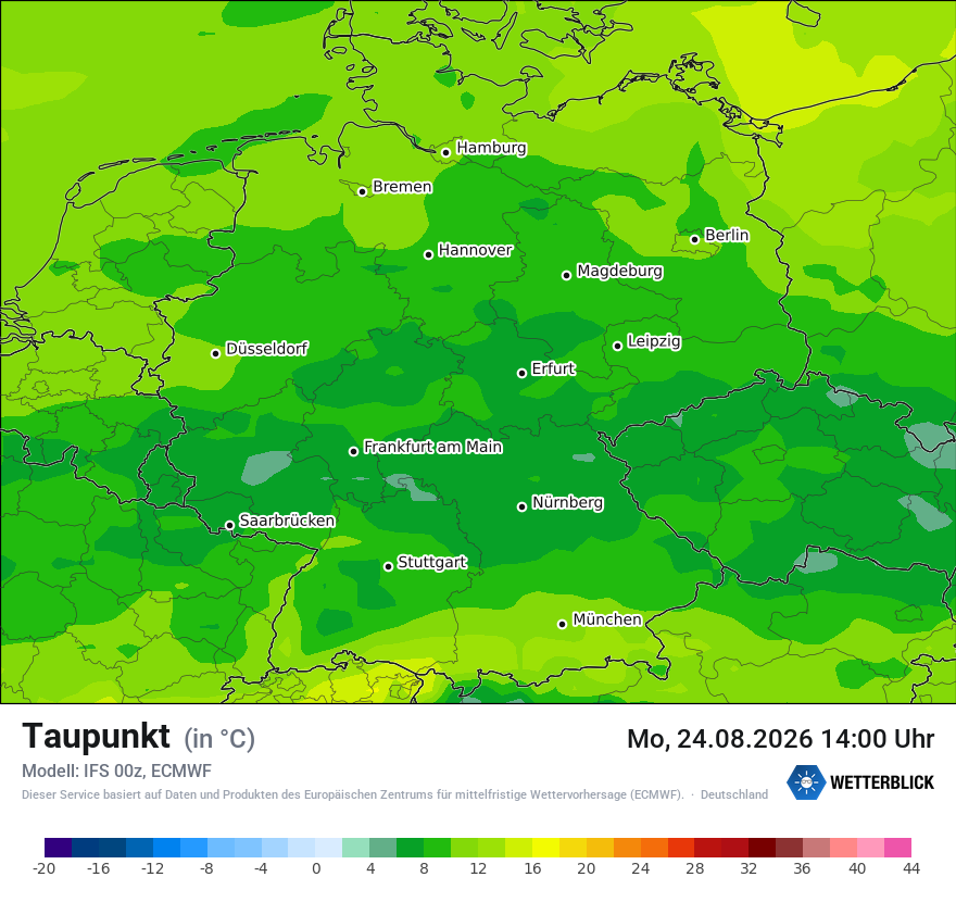 Modellkarte ECMWF – td – deutschland