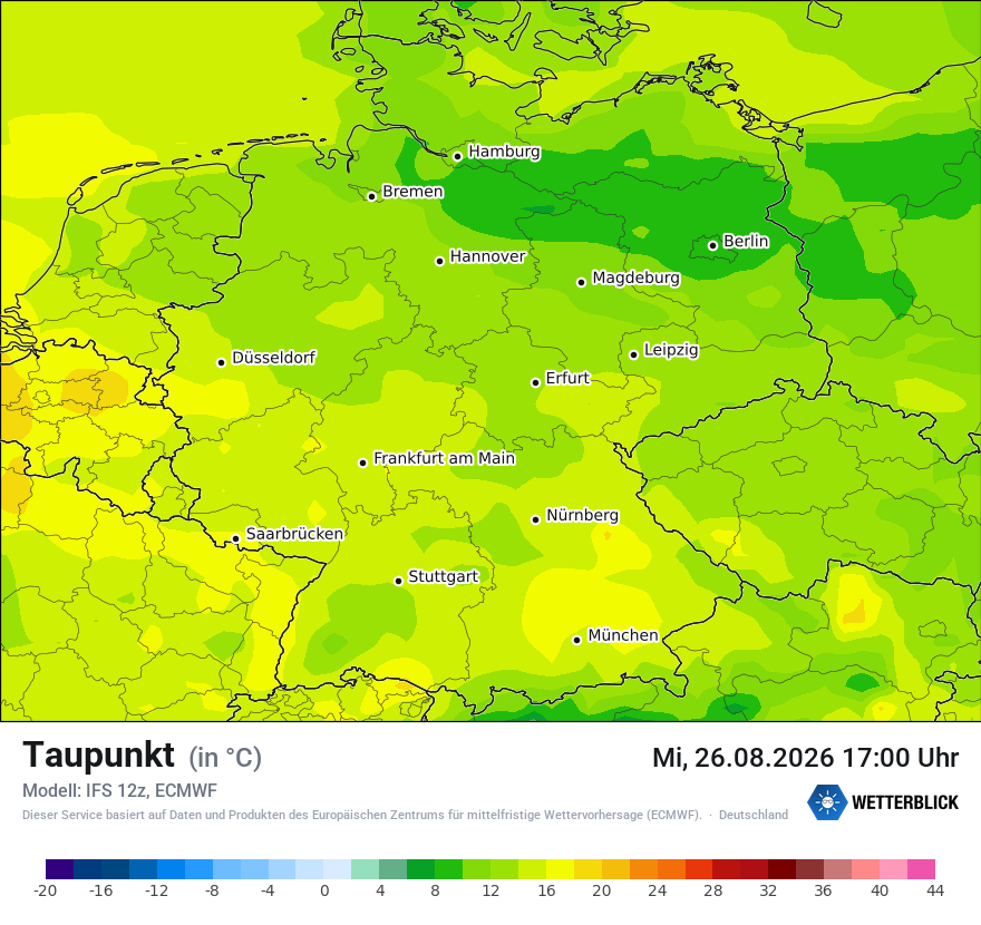 Modellkarte ECMWF – td – deutschland