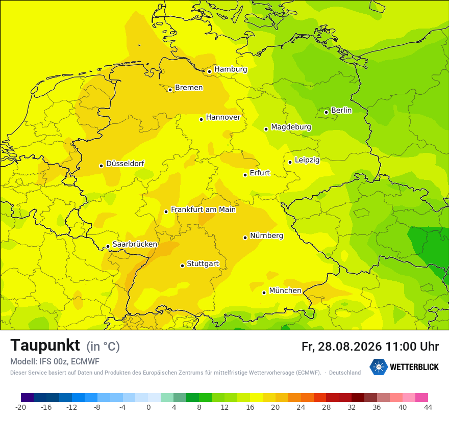 Modellkarte ECMWF – td – deutschland