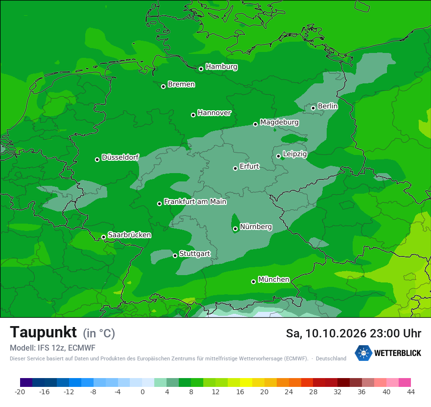 Modellkarte ECMWF – td – deutschland