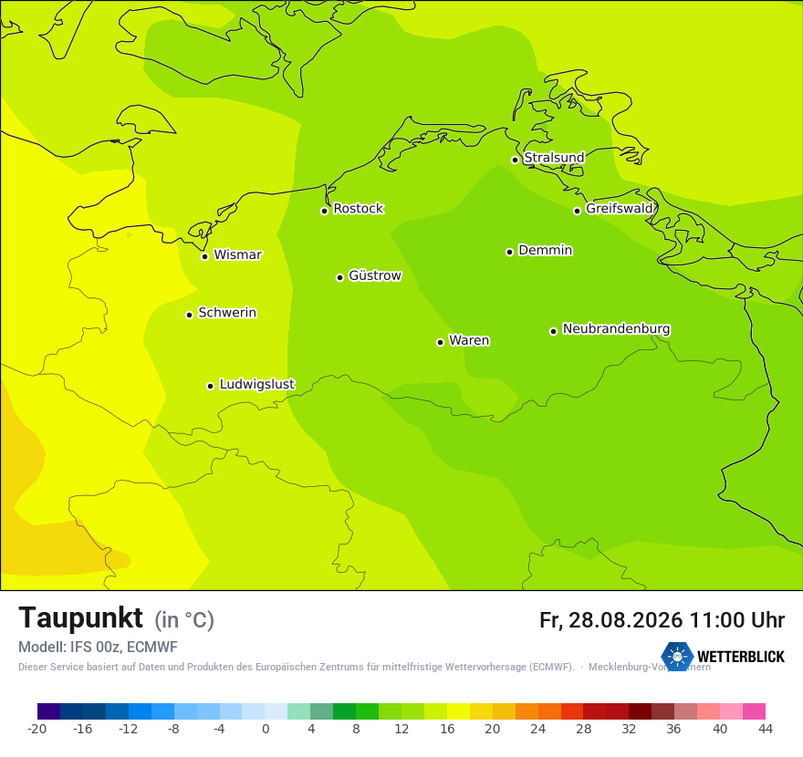 Modellkarte ECMWF – td – mv