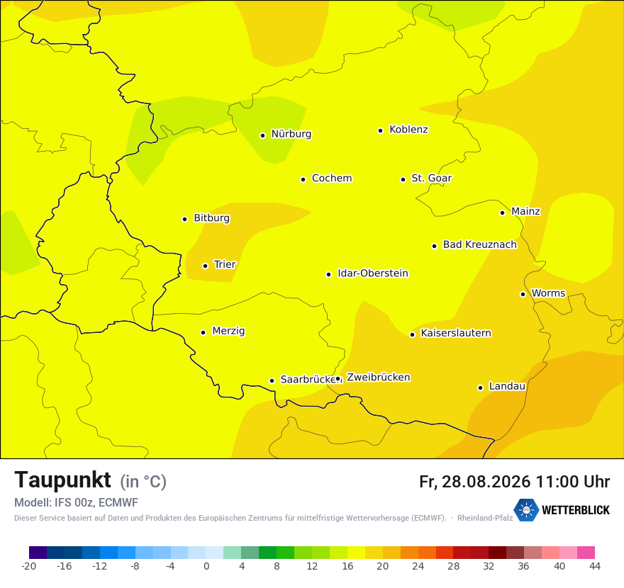 Modellkarte ECMWF – td – rp