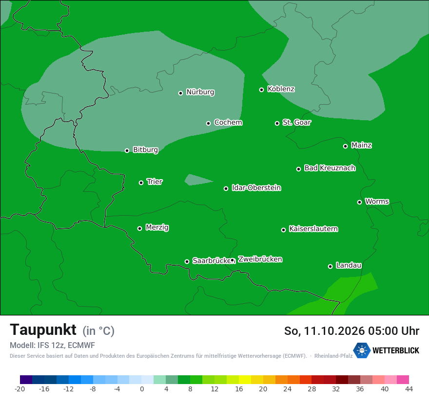 Modellkarte ECMWF – td – rp