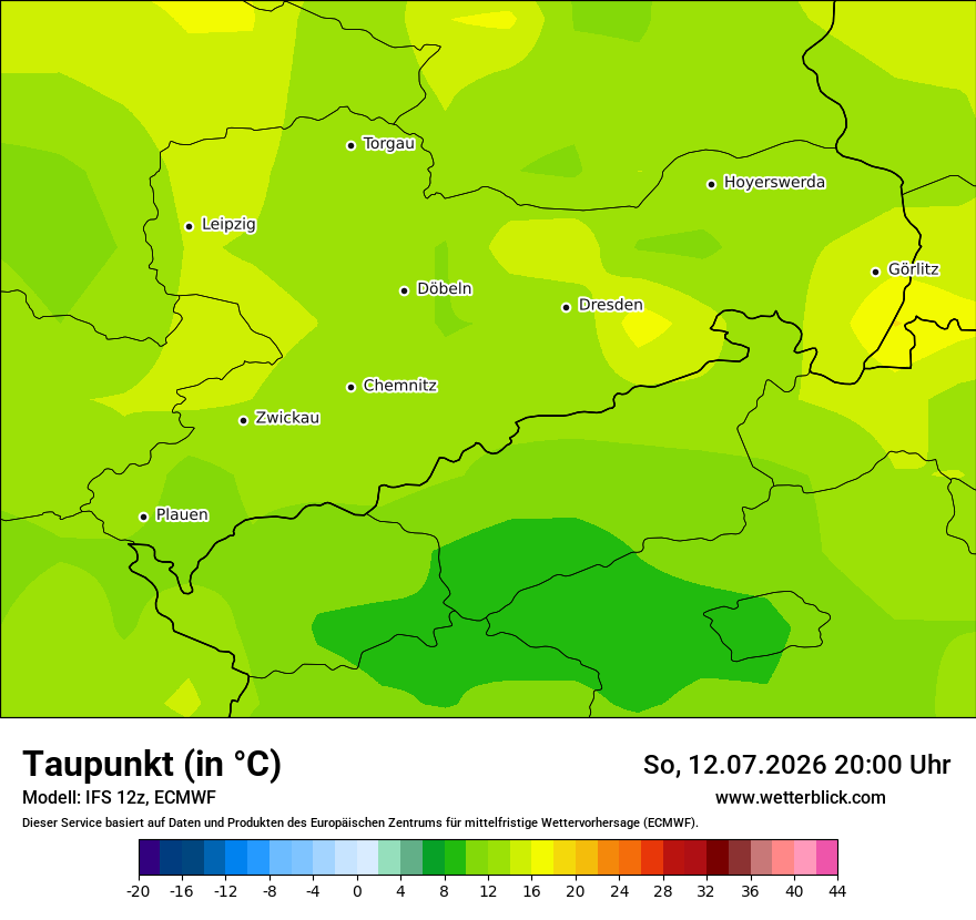 Modellkarte ECMWF – td – sn