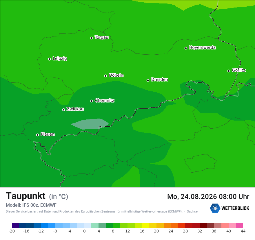 Modellkarte ECMWF – td – sn