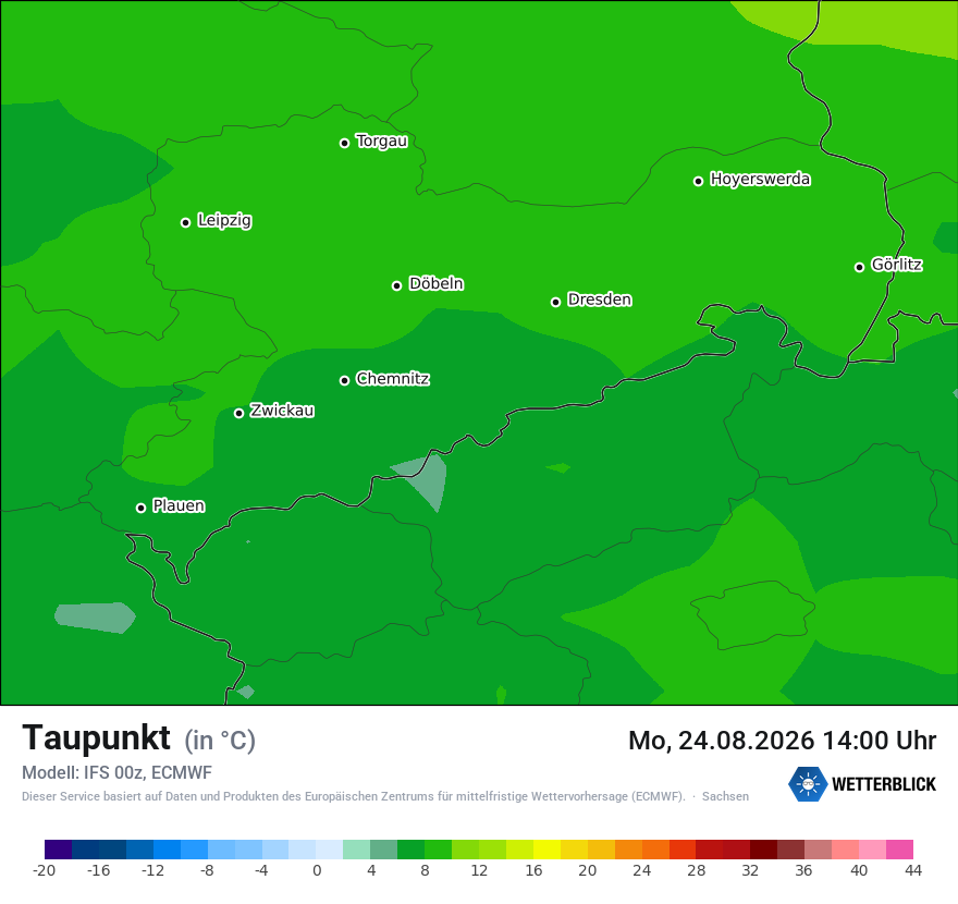 Modellkarte ECMWF – td – sn