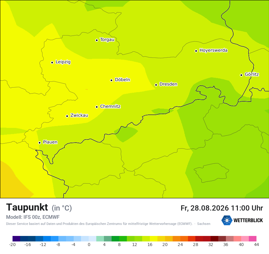 Modellkarte ECMWF – td – sn