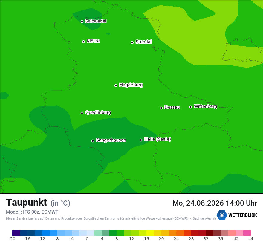 Modellkarte ECMWF – td – st