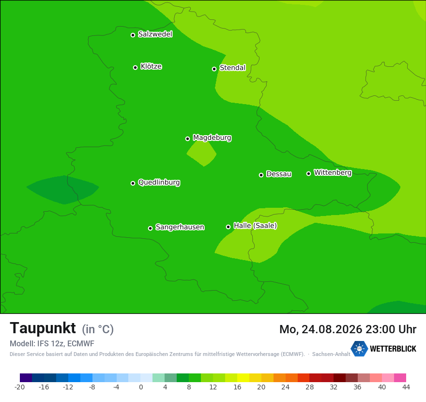 Modellkarte ECMWF – td – st
