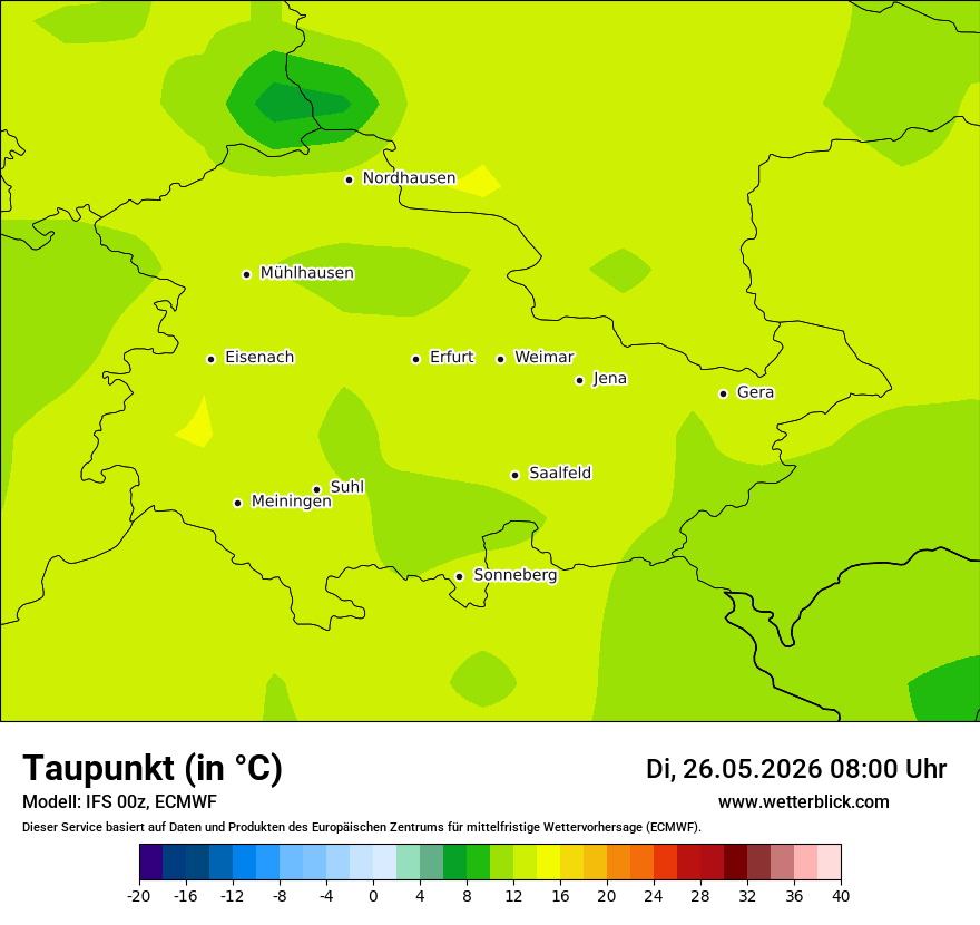 Modellkarte ECMWF – td – th