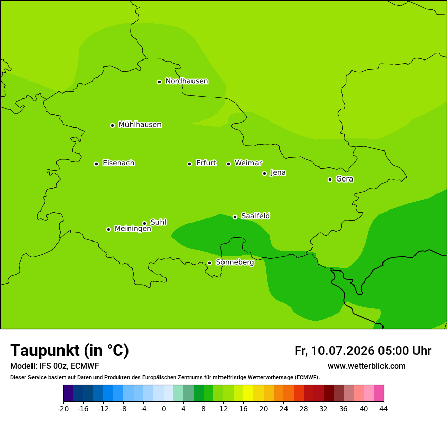 Modellkarte ECMWF – td – th