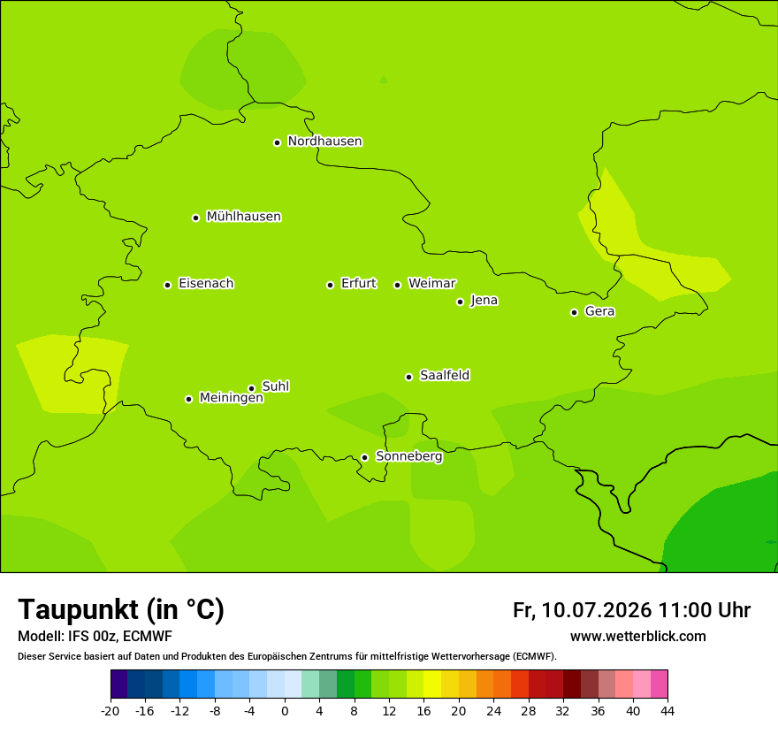 Modellkarte ECMWF – td – th