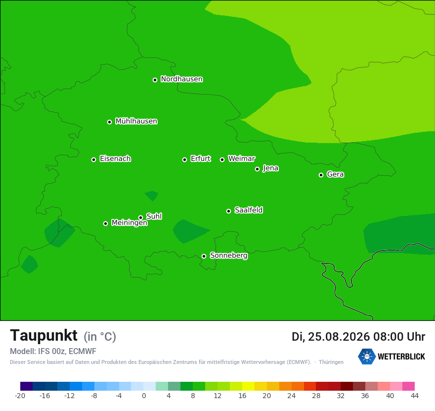 Modellkarte ECMWF – td – th