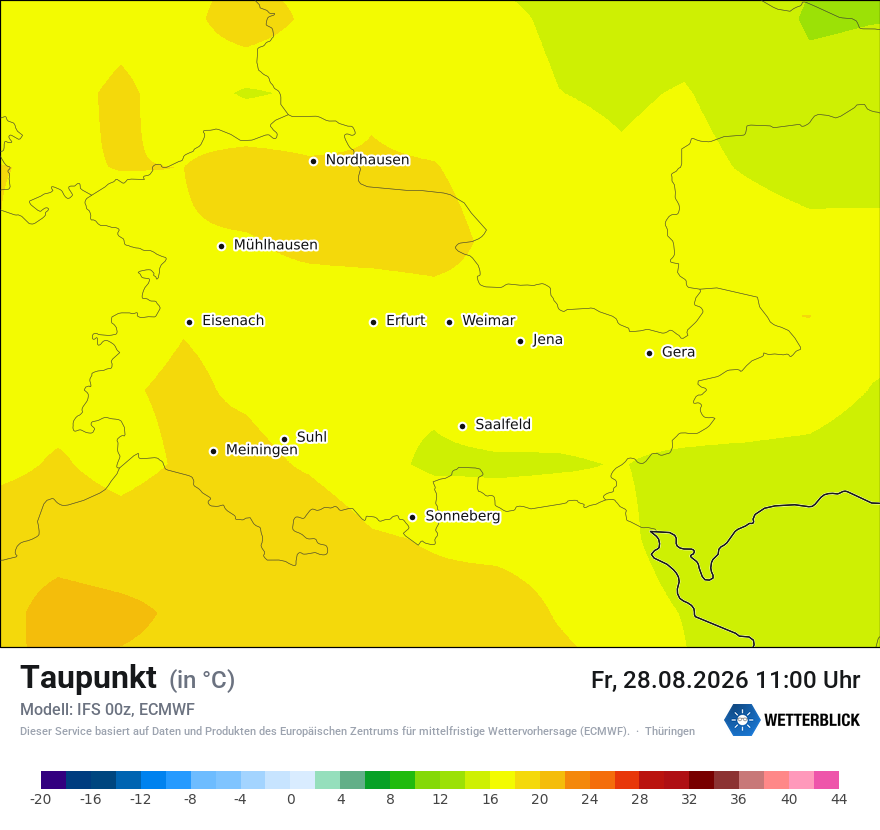 Modellkarte ECMWF – td – th