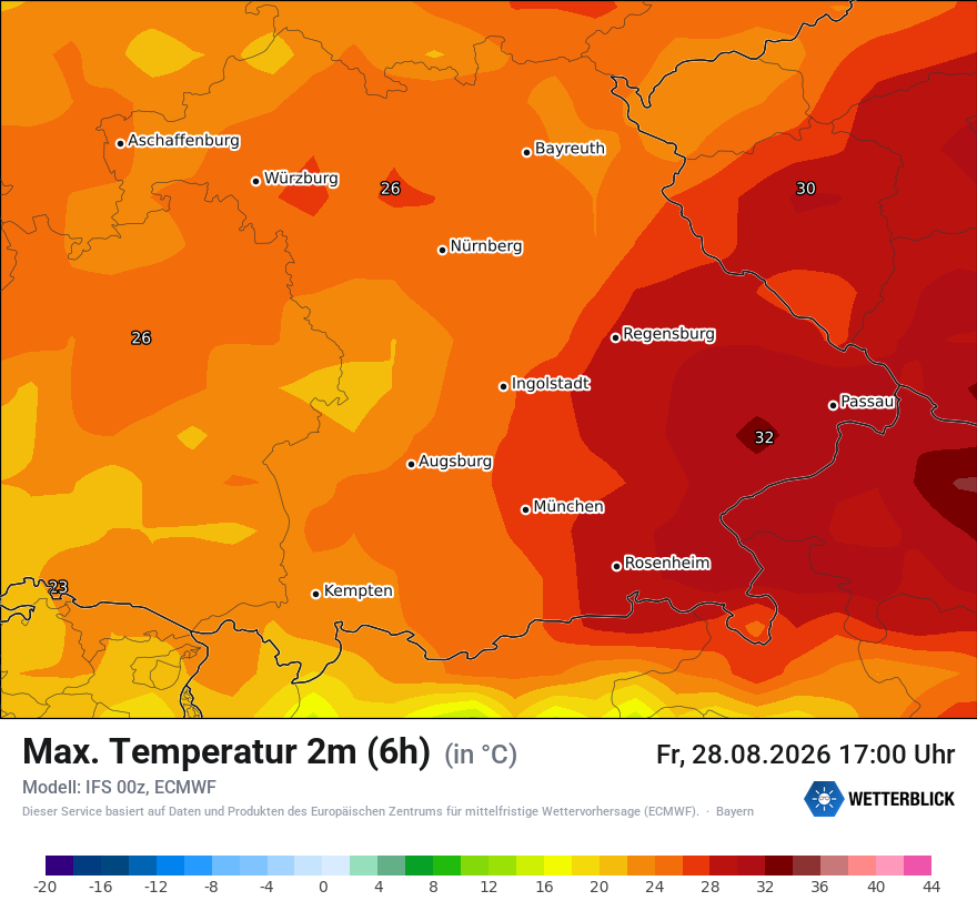 Modellkarte ECMWF – tmax6h – by