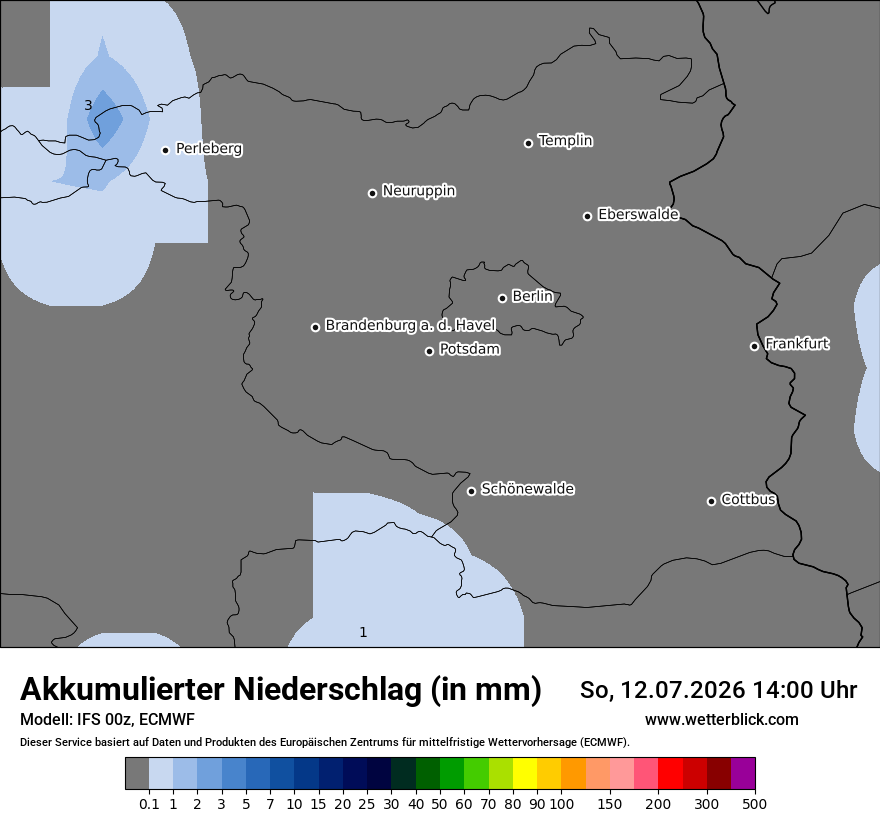 Modellkarte ECMWF – tot_prec – bb