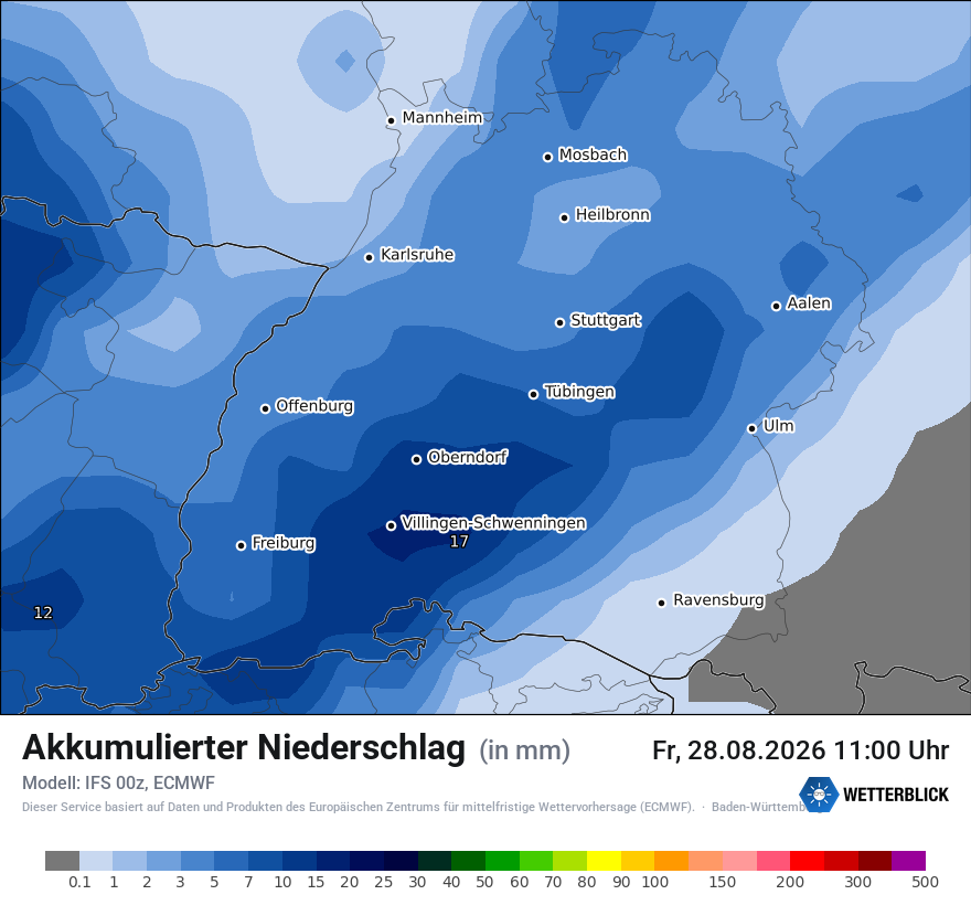Modellkarte ECMWF – tot_prec – bw