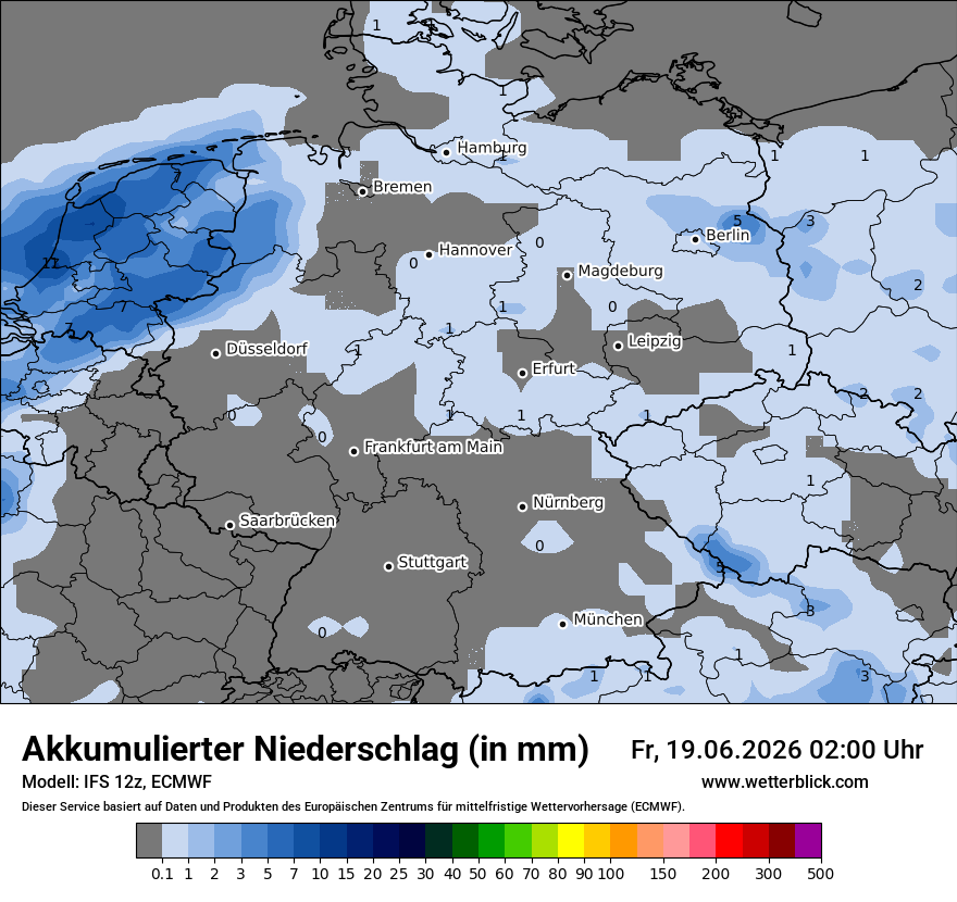 Modellkarte ECMWF – tot_prec – deutschland