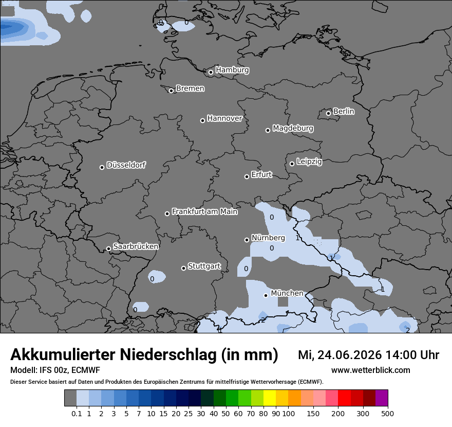 Modellkarte ECMWF – tot_prec – deutschland