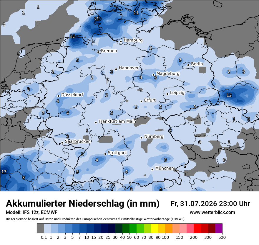 Modellkarte ECMWF – tot_prec – deutschland