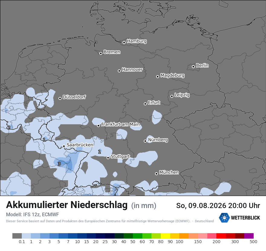 Modellkarte ECMWF – tot_prec – deutschland