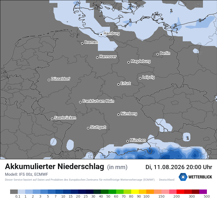 Modellkarte ECMWF – tot_prec – deutschland