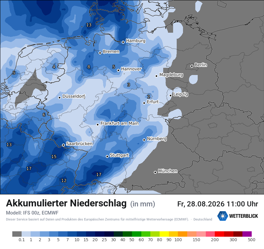 Modellkarte ECMWF – tot_prec – deutschland