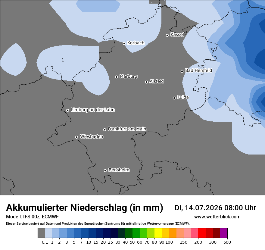 Modellkarte ECMWF – tot_prec – he