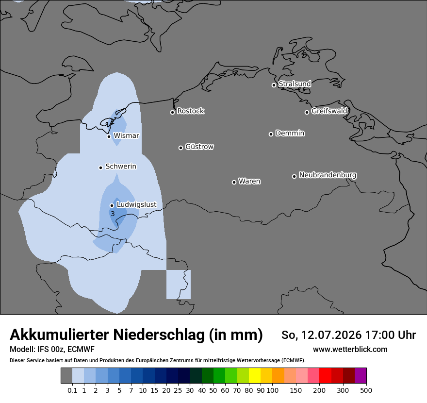 Modellkarte ECMWF – tot_prec – mv