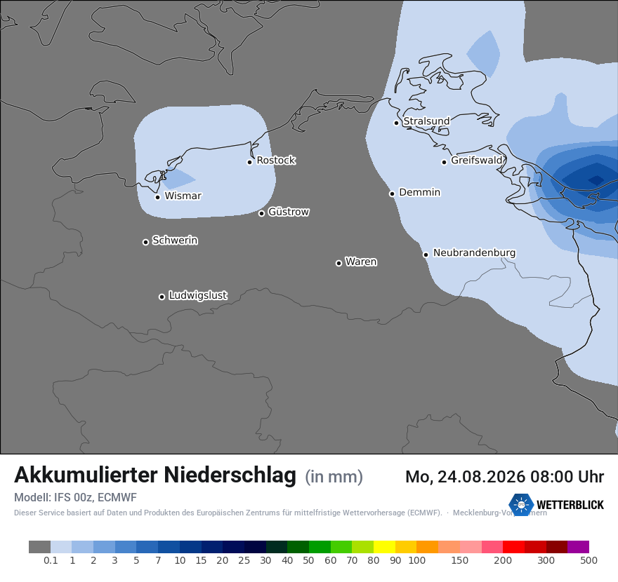 Modellkarte ECMWF – tot_prec – mv