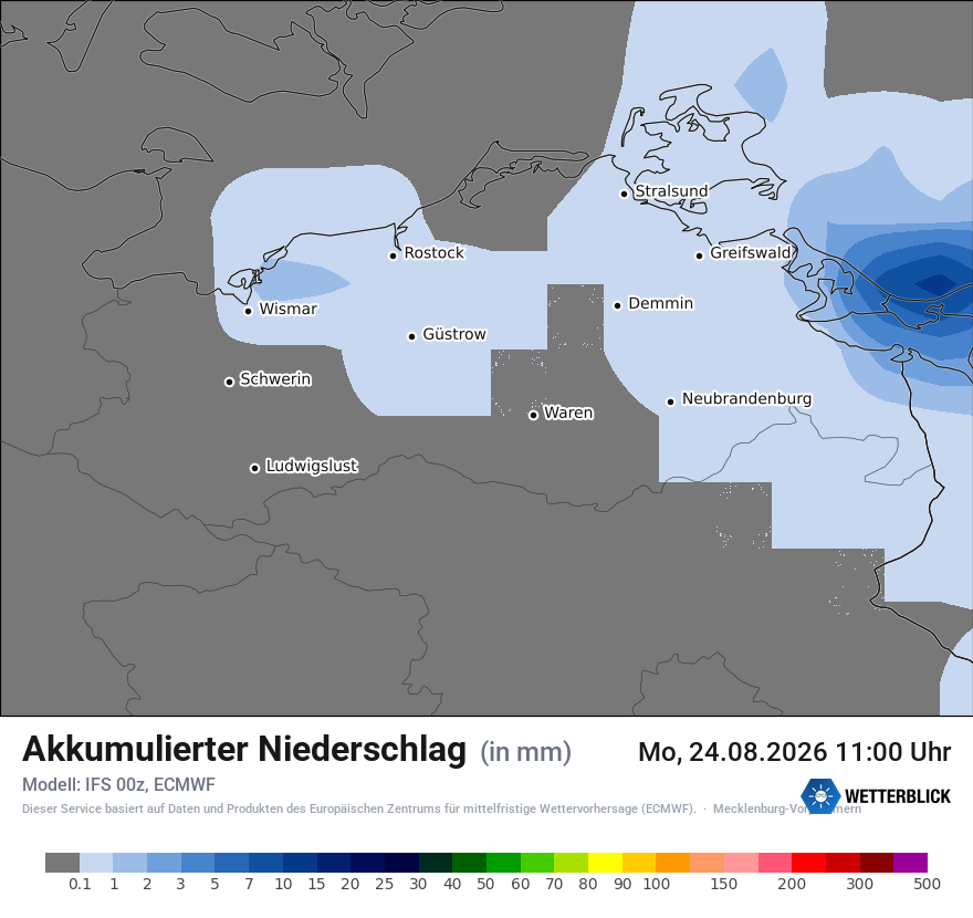 Modellkarte ECMWF – tot_prec – mv