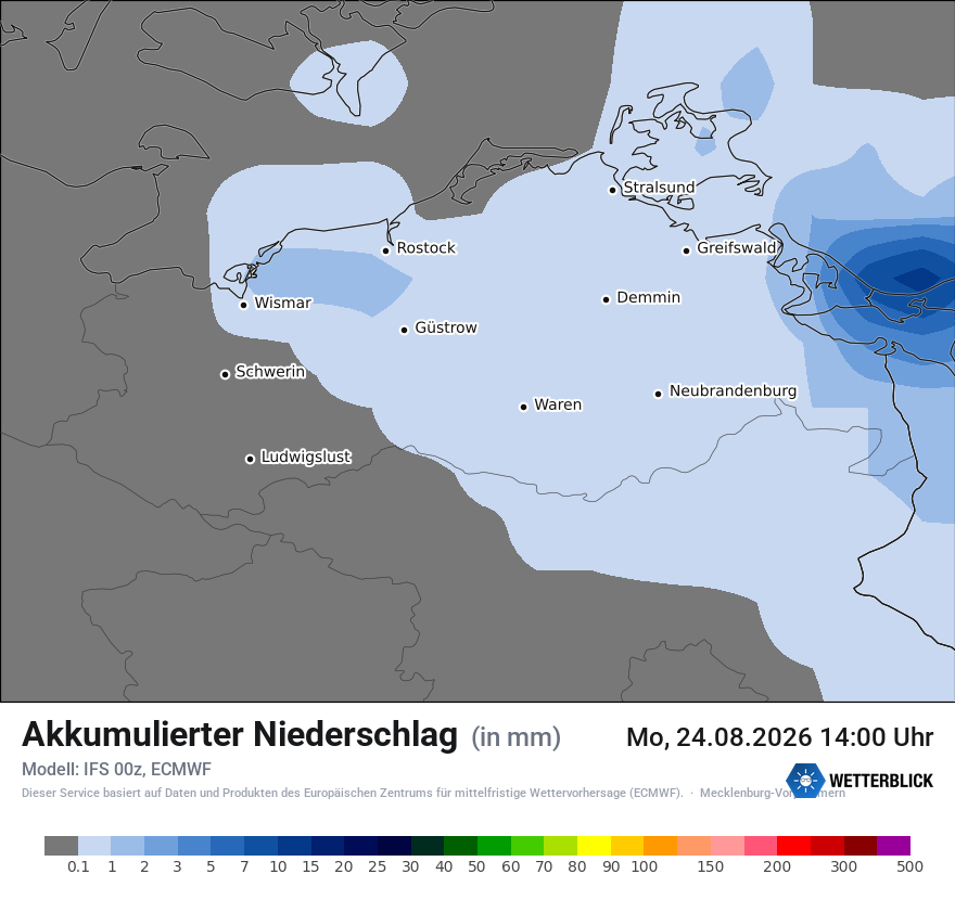 Modellkarte ECMWF – tot_prec – mv