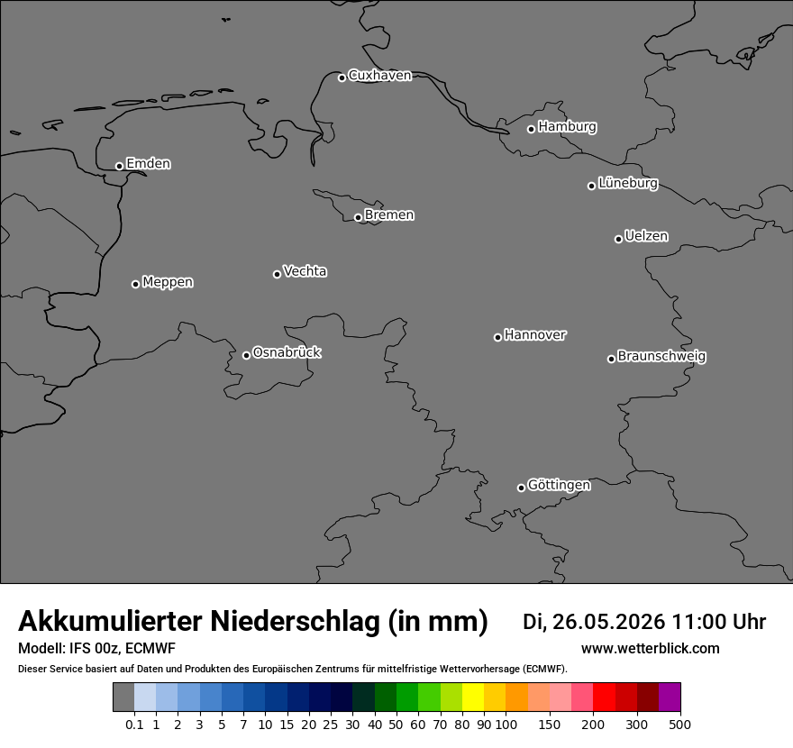 Modellkarte ECMWF – tot_prec – ni