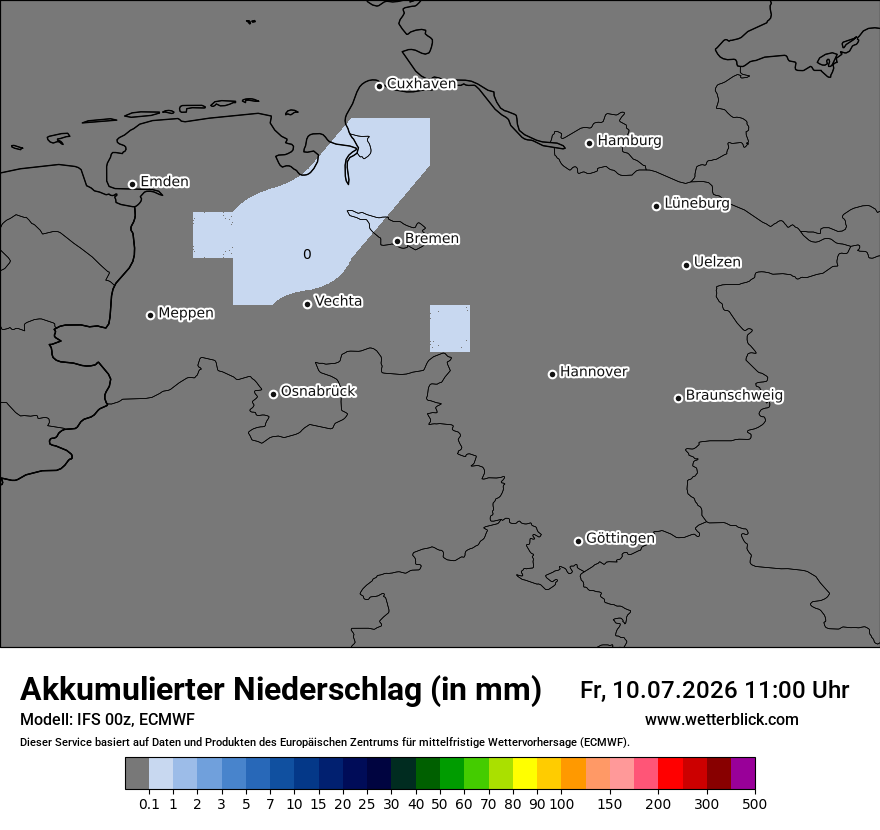 Modellkarte ECMWF – tot_prec – ni