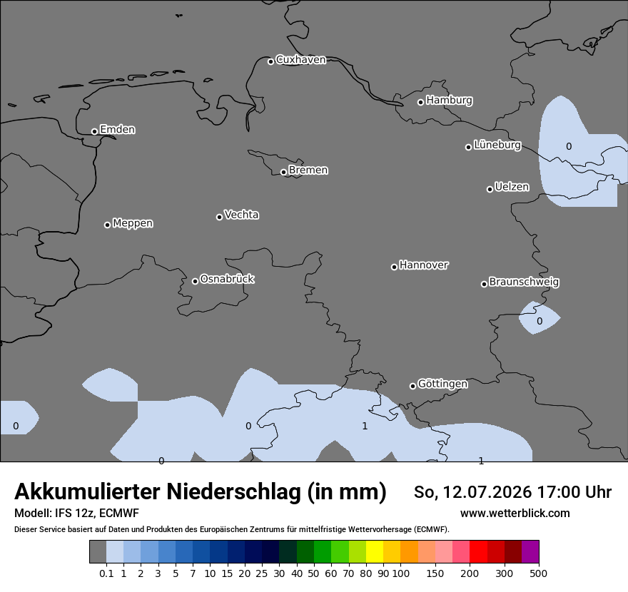 Modellkarte ECMWF – tot_prec – ni