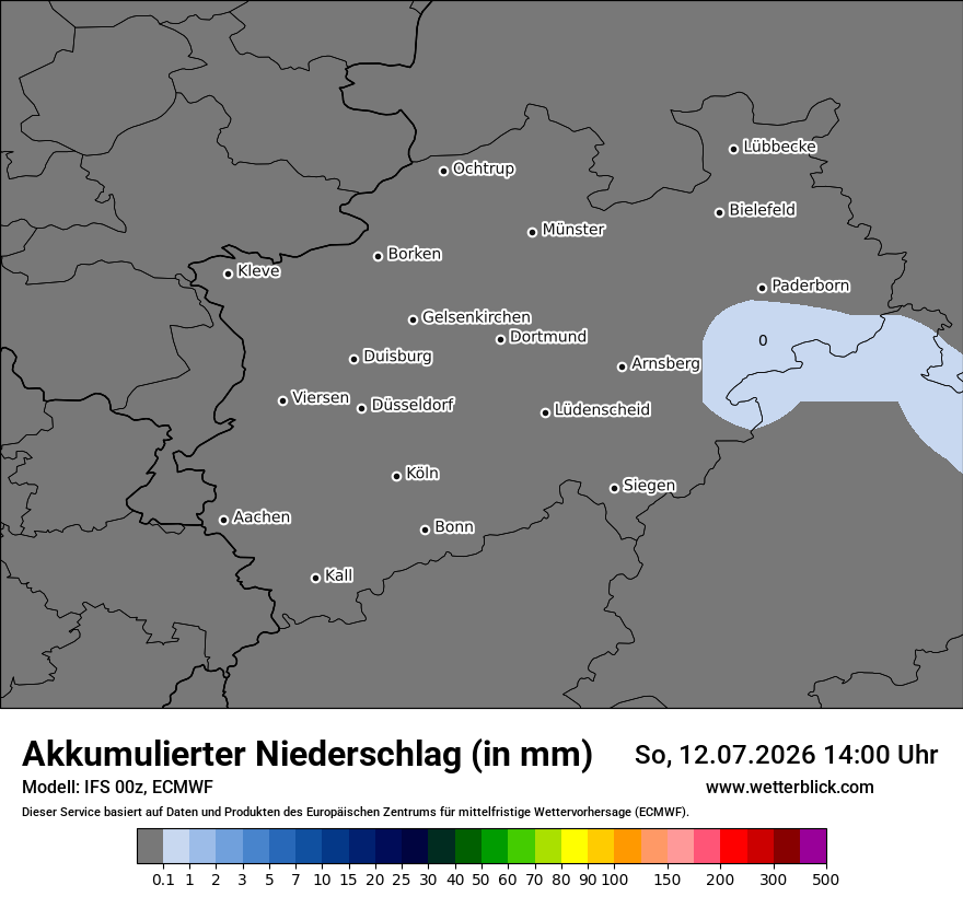 Modellkarte ECMWF – tot_prec – nrw