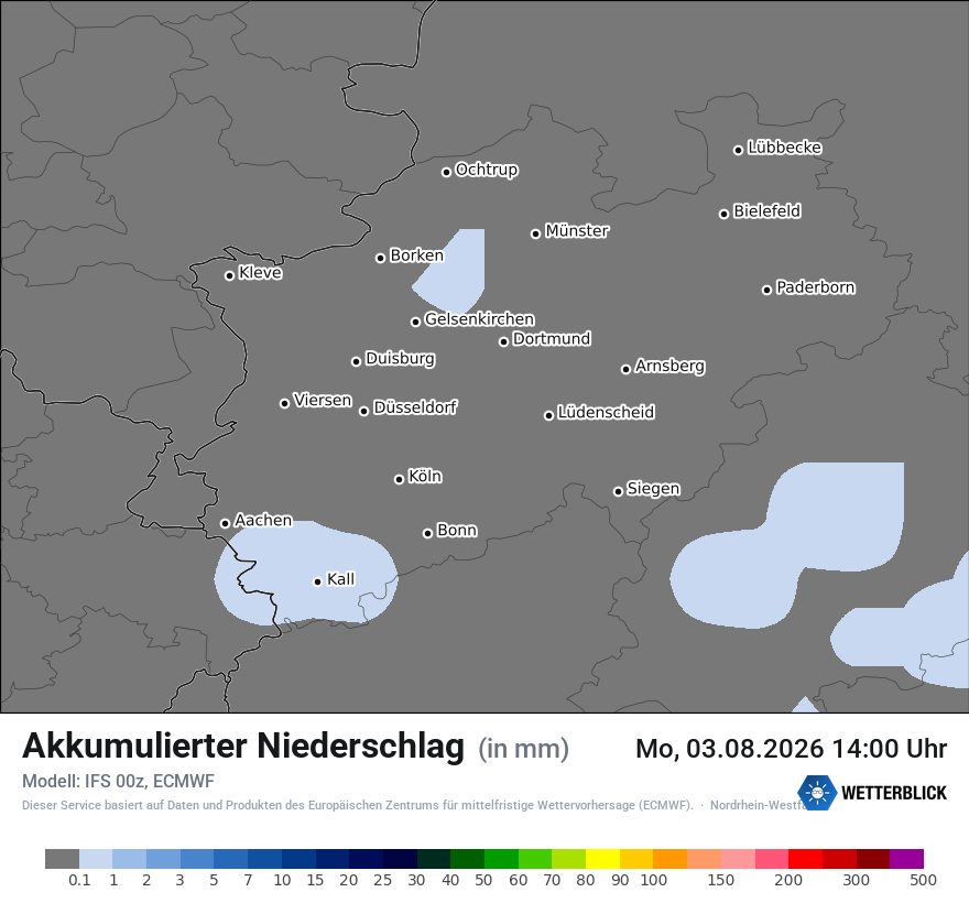 Modellkarte ECMWF – tot_prec – nrw