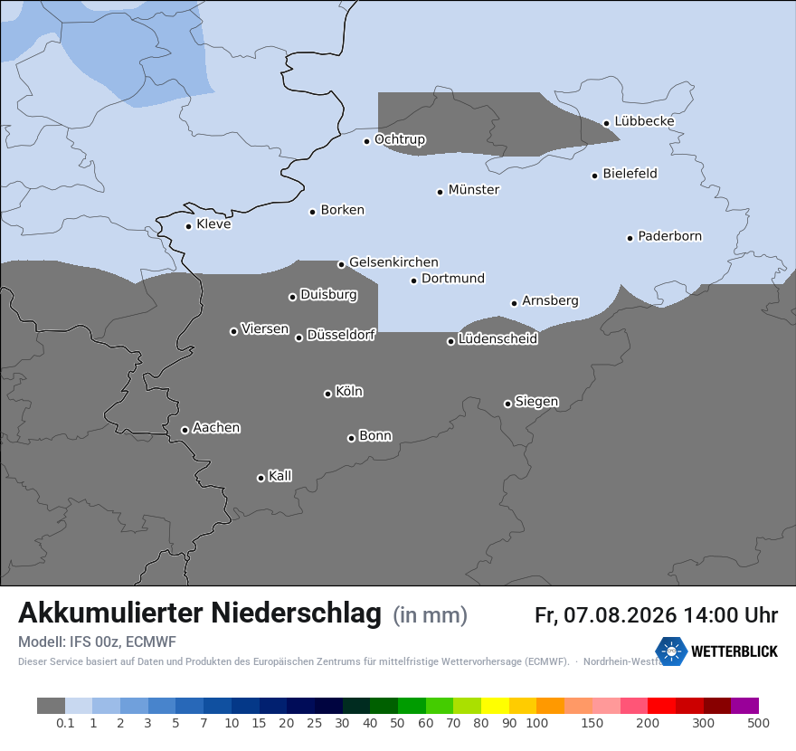Modellkarte ECMWF – tot_prec – nrw