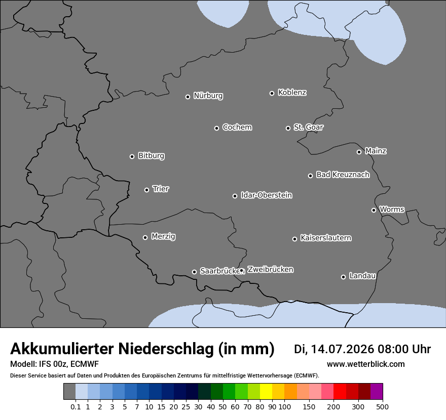Modellkarte ECMWF – tot_prec – rp