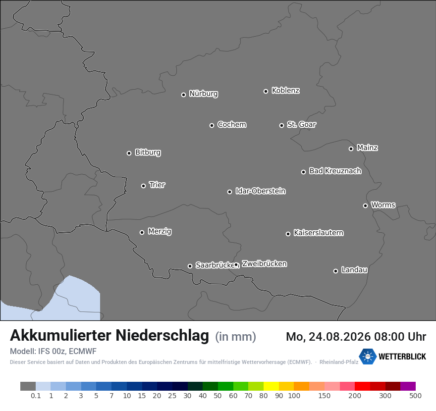 Modellkarte ECMWF – tot_prec – rp