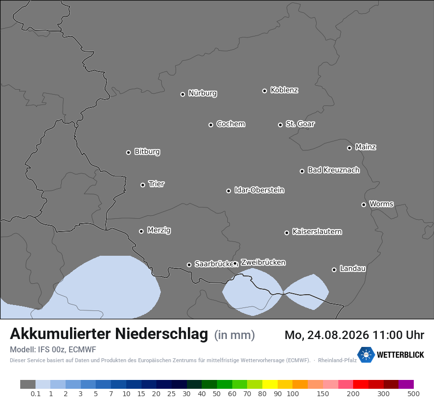Modellkarte ECMWF – tot_prec – rp