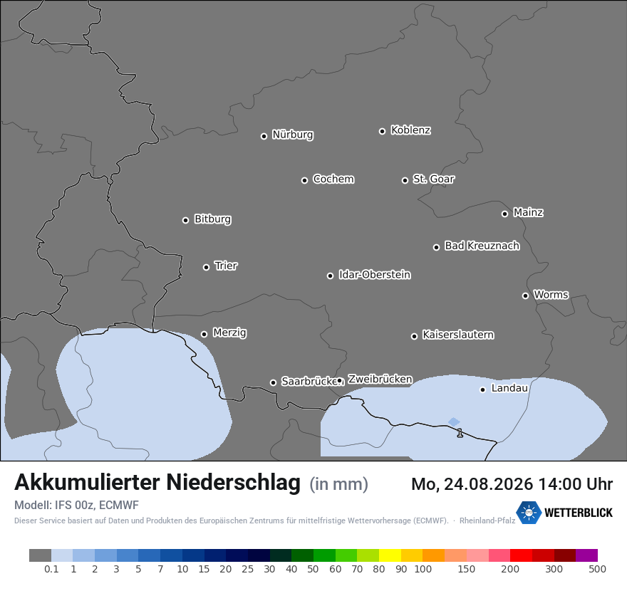 Modellkarte ECMWF – tot_prec – rp