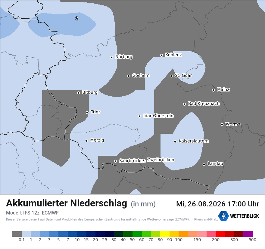 Modellkarte ECMWF – tot_prec – rp