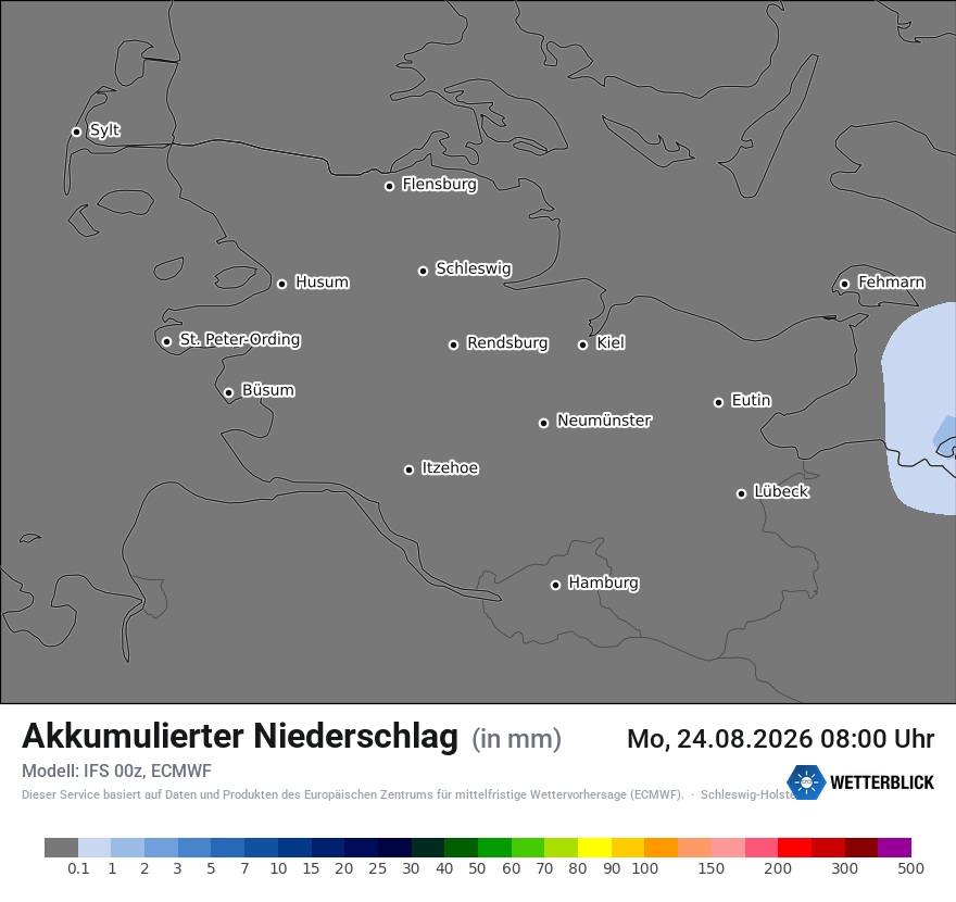 Modellkarte ECMWF – tot_prec – sh
