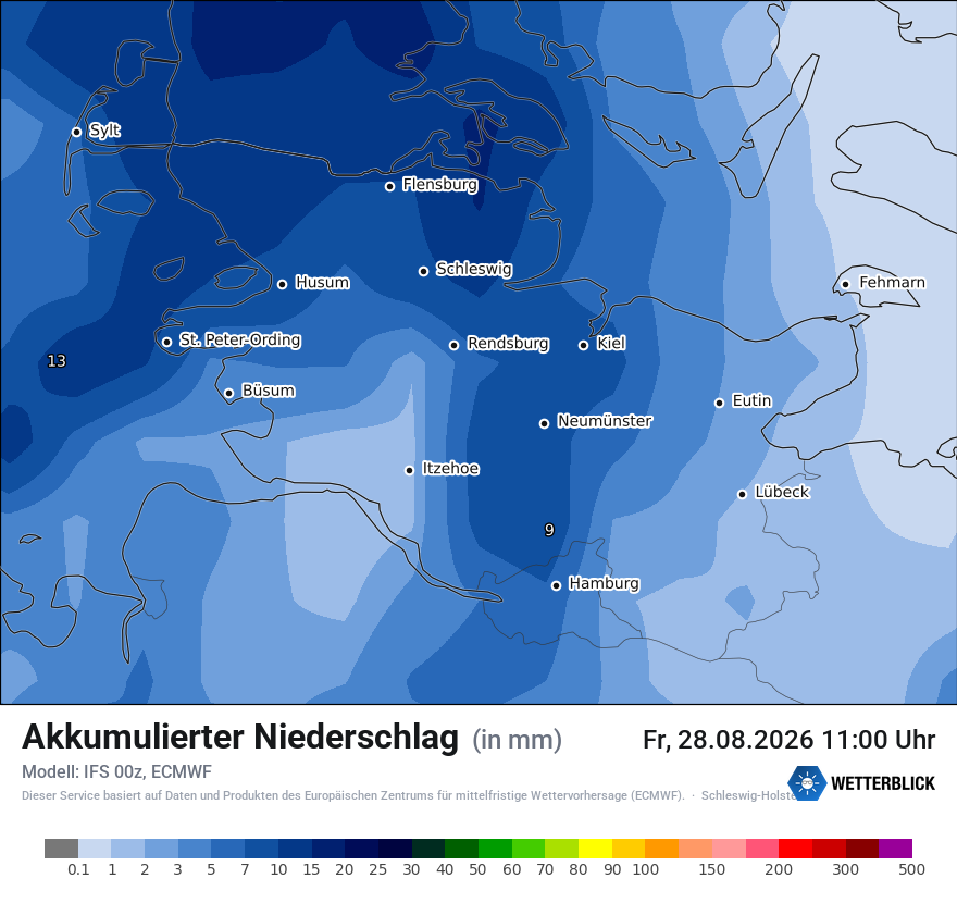 Modellkarte ECMWF – tot_prec – sh